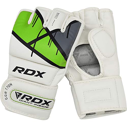 RDX Guantes MMA para Artes Marciales Entrenamiento, Maya Hide Cuero Guantillas, Bueno para Sparring, Combate Training, Kickboxing, Muay Thai, Saco de Boxeo, Grappling y Lucha Libre