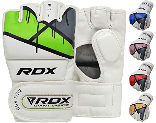 RDX Guantes MMA para Artes Marciales Entrenamiento, Maya Hide Cuero Guantillas, Bueno para Sparring, Combate Training, Kickboxing, Muay Thai, Saco de Boxeo, Grappling y Lucha Libre