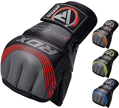 RDX Guantes MMA para Artes Marciales Entrenamiento, Maya Hide Cuero Sparring Guantillas, Bueno para Grappling, Kickboxing, Muay Thai, Saco de Boxeo, Lucha Libre y Combate Training