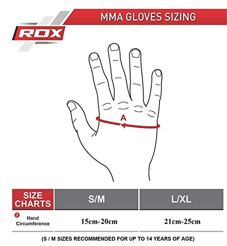 RDX Guantes MMA para Artes Marciales Entrenamiento, Maya Hide Cuero Sparring Guantillas, Bueno para Grappling, Kickboxing, Muay Thai, Saco de Boxeo, Lucha Libre y Combate Training