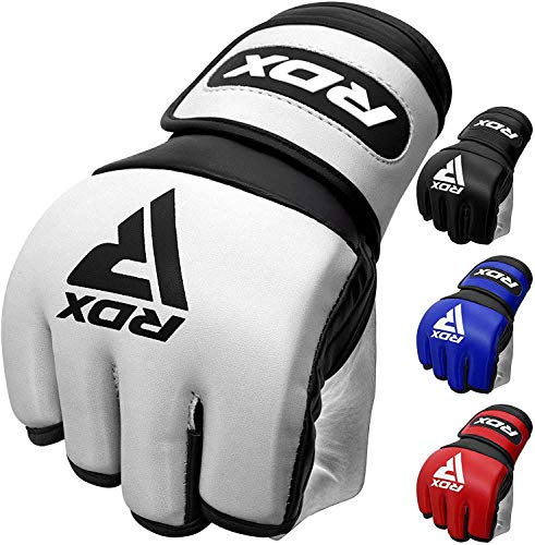 RDX Guantes MMA para Artes Marciales Entrenamiento | Maya Hide Skin Cuero Grappling Guantillas | Bueno para Sparring, Kickboxing, Muay Thai, Lucha Libre y Combate Training