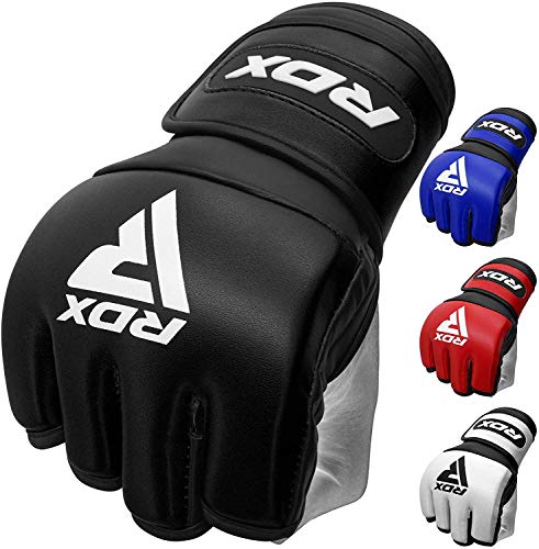 RDX Guantes MMA para Artes Marciales Entrenamiento | Maya Hide Skin Cuero Grappling Guantillas | Bueno para Sparring, Kickboxing, Muay Thai, Lucha Libre y Combate Training