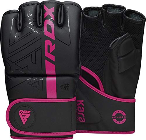 RDX Guantes MMA para Artes Marciales Grappling Entrenamiento, Maya Hide Cuero Kara Sparring Guantillas Lucha Krav Maga y Combate Training Muay Thai Kickboxing