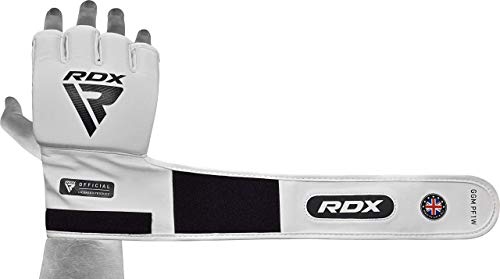 RDX Guantes MMA para Artes Marciales y Grappling Entrenamiento, Palma Abierta Maya Hide Cuero Lucha Guantillas, Bueno para Sparring, Kickboxing, Muay Thai, Krav Maga y Combate Training