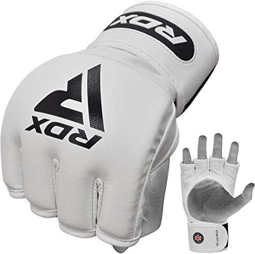 RDX Guantes MMA para Artes Marciales y Grappling Entrenamiento, Palma Abierta Maya Hide Cuero Lucha Guantillas, Bueno para Sparring, Kickboxing, Muay Thai, Krav Maga y Combate Training