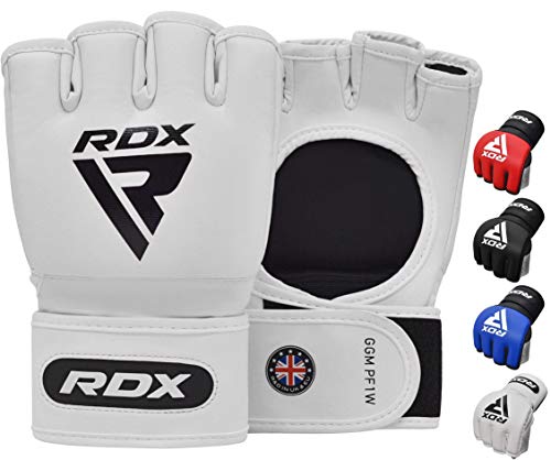 RDX Guantes MMA para Artes Marciales y Grappling Entrenamiento, Palma Abierta Maya Hide Cuero Lucha Guantillas, Bueno para Sparring, Kickboxing, Muay Thai, Krav Maga y Combate Training