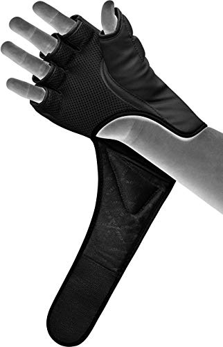 RDX Guantes MMA para Artes Marciales y Grappling Entrenamiento, Palma Abierta Maya Hide Cuero Lucha Guantillas, Bueno para Sparring, Muay Thai,Kickboxing, Krav Maga y Combate Training