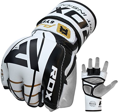 RDX Guantes MMA Vaca Esconder Cuero Lucha Libre Sparring, Artes Marciales Grappling Guantillas Entrenamiento RDX Guantes MMA Vaca Esconder Cuero Lucha Libre Sparring, Artes Marciales Grappling Guantillas Entrenamiento