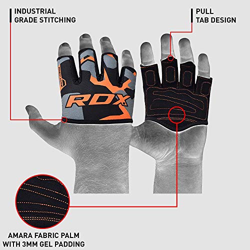 RDX Levantamiento Almohadillas De Agarre Tipo Guantes para Gimnasio, Entrenamiento, Training Gym Correas De Mano Palm Soporte RDX Levantamiento Almohadillas De Agarre Tipo Guantes para Gimnasio, Entrenamiento, Training Gym Correas De Mano Palm Soporte