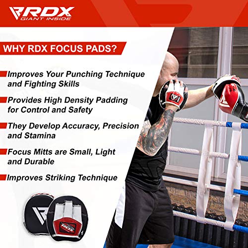 RDX Manoplas Boxeo Paos Muay Thai Kick Boxing Artes Marciales Patada Pad Entrenamiento RDX Manoplas Boxeo Paos Muay Thai Kick Boxing Artes Marciales Patada Pad Entrenamiento
