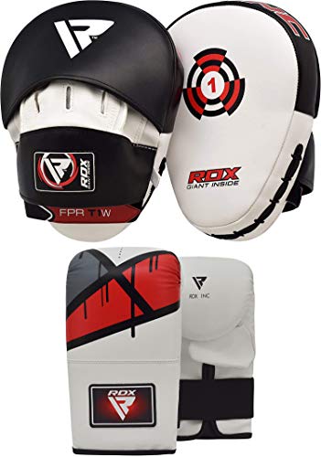 RDX Manoplas Boxeo y Guantes Curvas Paos Muay Thai MMA Artes Marciales Kick Boxing Focus Pads Entrenamiento Patadas Karate