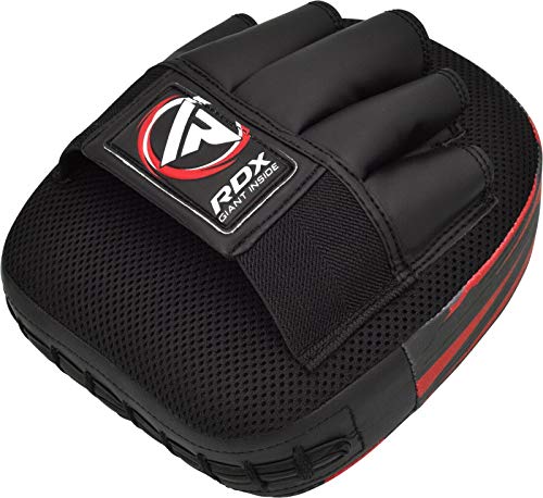 RDX Manoplas de Boxeo Niño Paos Muay Thai MMA Almohadilla Maya Hide Cuero Junior Artes Marciales Kick Boxing Gancho y Jab Escudo Patada Entrenamiento Kids Karate Focus Pad