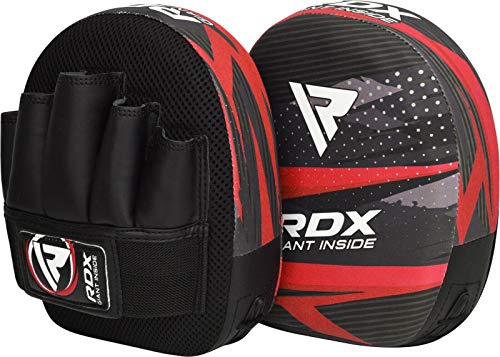 RDX Manoplas de Boxeo Niño Paos Muay Thai MMA Almohadilla Maya Hide Cuero Junior Artes Marciales Kick Boxing Gancho y Jab Escudo Patada Entrenamiento Kids Karate Focus Pad