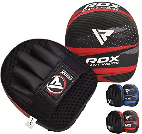 RDX Manoplas de Boxeo Niño Paos Muay Thai MMA Almohadilla Maya Hide Cuero Junior Artes Marciales Kick Boxing Gancho y Jab Escudo Patada Entrenamiento Kids Karate Focus Pad