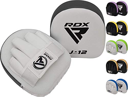 RDX Manoplas de Boxeo Niño Paos Muay Thai MMA Almohadilla Maya Hide Cuero Junior Kick Boxing Entrenamiento Escudo Patada Kids Artes Marciales Gancho y Jab Karate Focus Pad