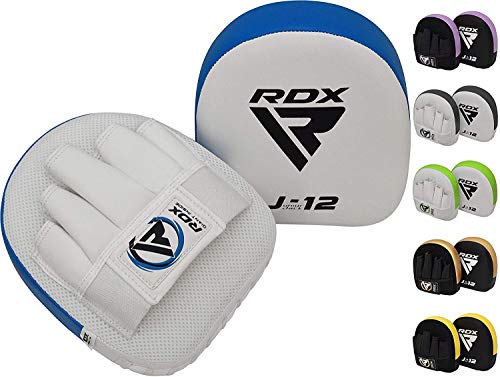 RDX Manoplas de Boxeo Niño Paos Muay Thai MMA Almohadilla Maya Hide Cuero Junior Kick Boxing Entrenamiento Escudo Patada Kids Artes Marciales Gancho y Jab Karate Focus Pad