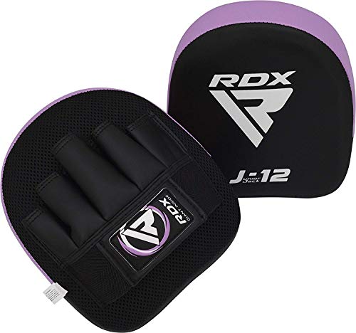 RDX Manoplas de Boxeo Niño Paos Muay Thai MMA Almohadilla Maya Hide Cuero Junior Kick Boxing Entrenamiento Escudo Patada Kids Artes Marciales Gancho y Jab Karate Focus Pad