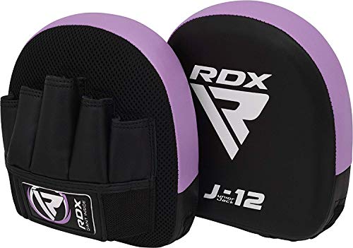 RDX Manoplas de Boxeo Niño Paos Muay Thai MMA Almohadilla Maya Hide Cuero Junior Kick Boxing Entrenamiento Escudo Patada Kids Artes Marciales Gancho y Jab Karate Focus Pad