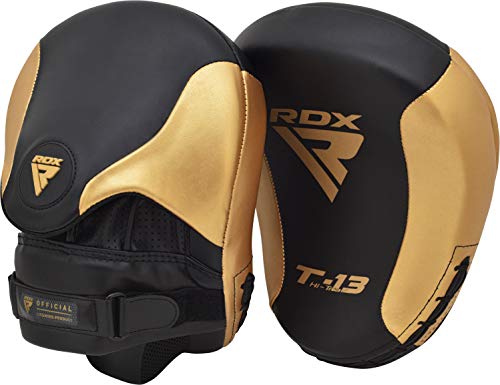 RDX Manoplas de Boxeo Paos Muay Thai Almohadilla Kalix Cuero MMA Kick Boxing Entrenamiento Artes Marciales Krav Maga Escudo Patada Gancho y Jab Karate Focus Pad