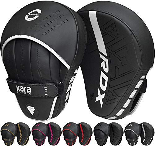 RDX Manoplas de Boxeo Paos Muay Thai Cuero MMA Kick Boxing Entrenamiento Artes Marciales Krav Maga Escudo Patada Gancho y Jab Karate Focus Pad RDX Manoplas de Boxeo Paos Muay Thai Cuero MMA Kick Boxing Entrenamiento Artes Marciales Krav Maga Escudo Patada Gancho y Jab Karate Focus Pad