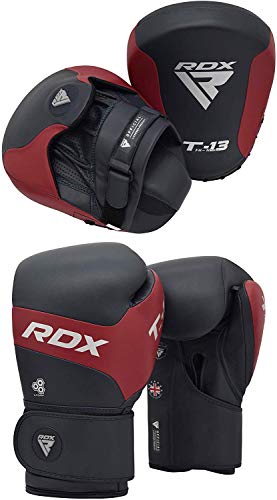 RDX Manoplas de Boxeo Paos Muay Thai Guantes Saco Kick Boxing MMA Almohadilla Artes Marciales Krav Maga Escudo Patada Gancho y Jab Pad Entrenamiento Focus Pads