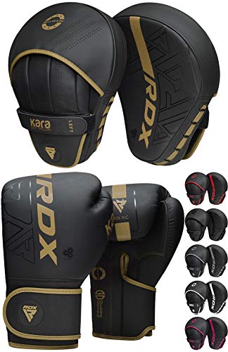 RDX Manoplas de Boxeo y Guantes Niño Entrenamiento Muay Thai Paos Saco Junior Kick Boxing MMA Almohadilla Artes Marciales Escudo Patada Kids Gancho y Jab Pad Focus Pads