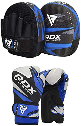 RDX Manoplas de Boxeo y Guantes Niño para Entrenamiento, Junior Maya Hide Cuero Almohadilla Gancho y Jab Pad Mitones para Kick Boxing, Saco Sparring, Muay Thai, Artes Marciales, MMA Escudo Patada RDX Manoplas de Boxeo y Guantes Niño para Entrenamiento, Junior Maya Hide Cuero Almohadilla Gancho y Jab Pad Mitones para Kick Boxing, Saco Sparring, Muay Thai, Artes Marciales, MMA Escudo Patada