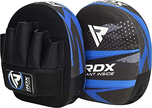 RDX Manoplas de Boxeo y Guantes Niño para Entrenamiento, Junior Maya Hide Cuero Almohadilla Gancho y Jab Pad Mitones para Kick Boxing, Saco Sparring, Muay Thai, Artes Marciales, MMA Escudo Patada