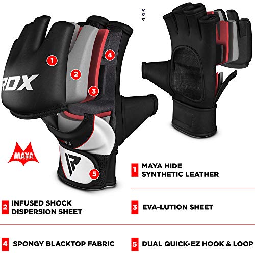 RDX Maya Cuero MMA UFC Guantes Lucha Libre Sparring Artes Marciales Guantillas Entrenamiento Grappling