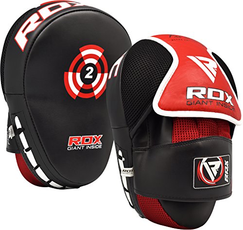RDX Maya Hide Cuero MMA Par Escudo Sciopero Gancho Jab Pastillas Boxeo Thai Pao Artes Marciales Entrenamiento RDX Maya Hide Cuero MMA Par Escudo Sciopero Gancho Jab Pastillas Boxeo Thai Pao Artes Marciales Entrenamiento