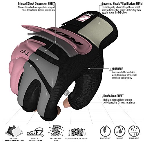 RDX Mujer Taekwondo Guantes Entrenamiento Karate TKD Artes Marciales Sparring Combat Grappling Protección Las Manos RDX Mujer Taekwondo Guantes Entrenamiento Karate TKD Artes Marciales Sparring Combat Grappling Protección Las Manos