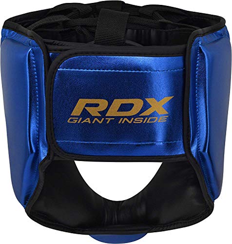 RDX Niño Cascos Boxeo para Sparring, MMA Entrenamiento | Junior Metallic Cuero Casco Protector | Bueno para Kids Kickboxing, Artes Marciales, Muay Thai, kárate y Combate Training