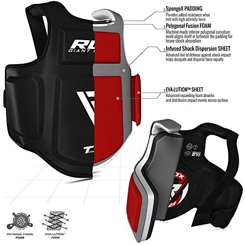 RDX Protector de Pecho Protección De Cuerpo MMA Boxeo Vientre para Pecho Peto Taekwondo RDX Protector de Pecho Protección De Cuerpo MMA Boxeo Vientre para Pecho Peto Taekwondo