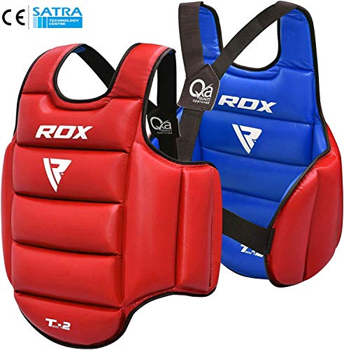 RDX Protector de Pecho TKD Protección De Cuerpo MMA Boxeo Vientre para Pecho Peto Taekwondo (Reversible)