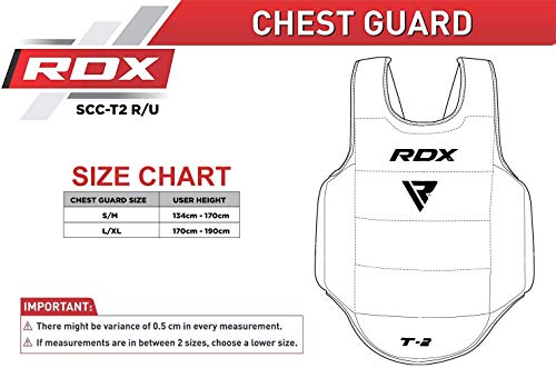 RDX Protector de Pecho TKD Protección De Cuerpo MMA Boxeo Vientre para Pecho Peto Taekwondo (Reversible)