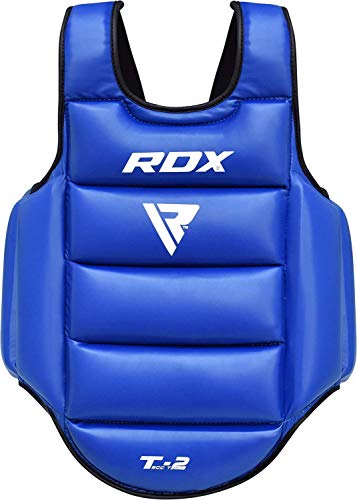 RDX Protector de Pecho TKD Protección De Cuerpo MMA Boxeo Vientre para Pecho Peto Taekwondo (Reversible)