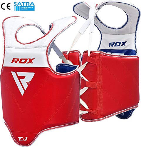 RDX Protector de Pecho TKD Protección De Cuerpo MMA Boxeo Vientre Taekwondo Reversible para Pecho Peto Taekwondo