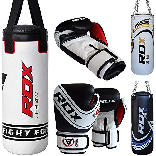 RDX Relleno Saco de Boxeo Niños MMA Muay Thai Kick Boxing Artes Marciales con Guantes Entrenamiento Junior Punching Bag