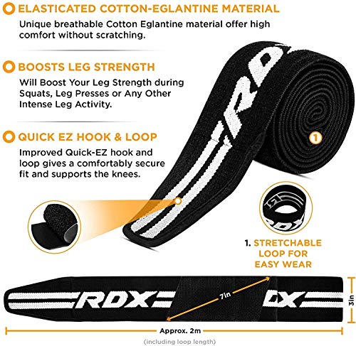 RDX Rodillera Gimnasio rodilla cincha para Levantamiento de pesas | Aprobado por IPL y USPA | Rodilleras Soporte para Powerlifting, Musculación Entrenamiento, Gimnástico, Bodybuilding, Fitness Deporte
