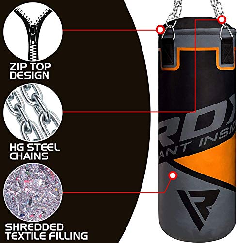 RDX Saco de Boxeo Niños Relleno MMA Muay Thai Kick Boxing Artes Marciales con Guantes Entrenamiento Junior Punching Bag RDX Saco de Boxeo Niños Relleno MMA Muay Thai Kick Boxing Artes Marciales con Guantes Entrenamiento Junior Punching Bag