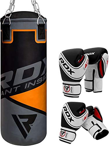 RDX Saco de Boxeo Niños Relleno MMA Muay Thai Kick Boxing Artes Marciales con Guantes Entrenamiento Junior Punching Bag