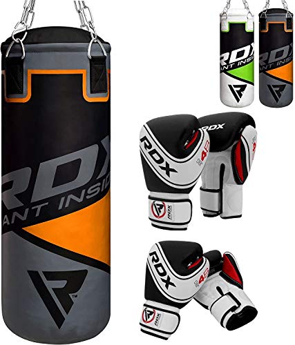 RDX Saco de Boxeo Niños Relleno MMA Muay Thai Kick Boxing Artes Marciales con Guantes Entrenamiento Junior Punching Bag RDX Saco de Boxeo Niños Relleno MMA Muay Thai Kick Boxing Artes Marciales con Guantes Entrenamiento Junior Punching Bag