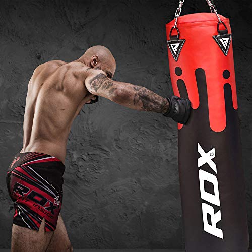 RDX Saco de Boxeo Relleno MMA Muay Thai Kick Boxing Artes Marciales con Guantes Cadena Entrenamiento 4FT 5FT Punching Bag