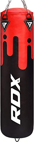 RDX Saco de Boxeo Relleno MMA Muay Thai Kick Boxing Artes Marciales con Soporte Pared Cadena Guantes 17PC 4FT 5FT Punching Bag RDX Saco de Boxeo Relleno MMA Muay Thai Kick Boxing Artes Marciales con Soporte Pared Cadena Guantes 17PC 4FT 5FT Punching Bag