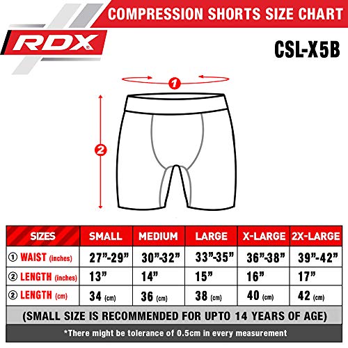 RDX Shorts de Compresión Cortos Termicos Pantalones para Hombres Ropa Deportivo Base Layer Correr Ciclismo Gimnasia Atletismo y Trotar