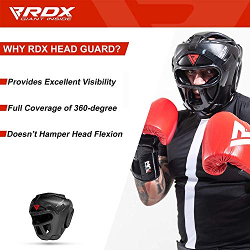 RDX T1 - Casco Protector para MMA, Kickboxing Sparring, Entrenamiento Lucha (Hombre)