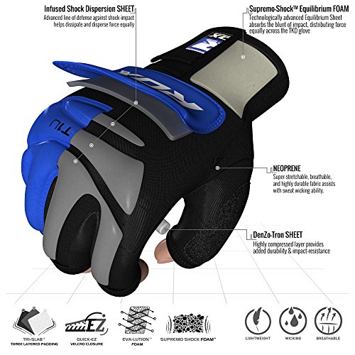 RDX Taekwondo Guantes Entrenamiento Karate TKD Artes Marciales Sparring Combat Grappling Protección Las Manos RDX Taekwondo Guantes Entrenamiento Karate TKD Artes Marciales Sparring Combat Grappling Protección Las Manos