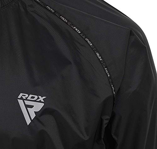 RDX Traje Sauna Entrenamiento Gimnasio Trajes de Sudoración Triatlon Ejercicio Sudor Chándal Pérdida De Peso con Capucha Deportiva Hombres Mujer Fitness Track Suit Yoga Running Chaqueta Pantalón