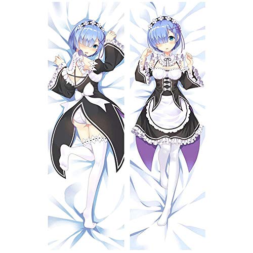 Re Zero almohada del Consejo / Cubiertas animado almohada for hogar del amortiguador del sofá del cuerpo cubierta decorativa de Rem de desgaste uniforme de camarera y modelo Encanto medias del blanco