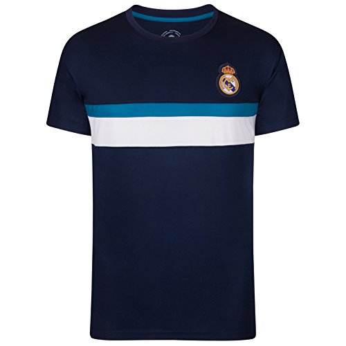 Real Madrid - Camiseta Oficial para Entrenamiento - para Hombre - Poliéster - Azul Marino - M
